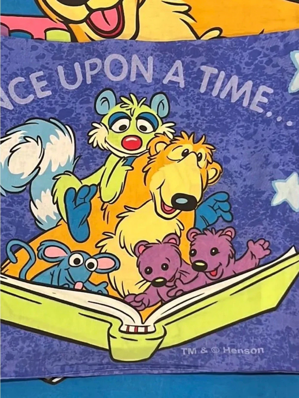 Unbranded Kids Cartoon Bear Duvet Cover - Blue and Yellow